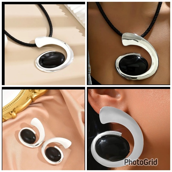 Exaggerated Jewelry set. Necklace and Earring Set. New - Picture 2 of 10